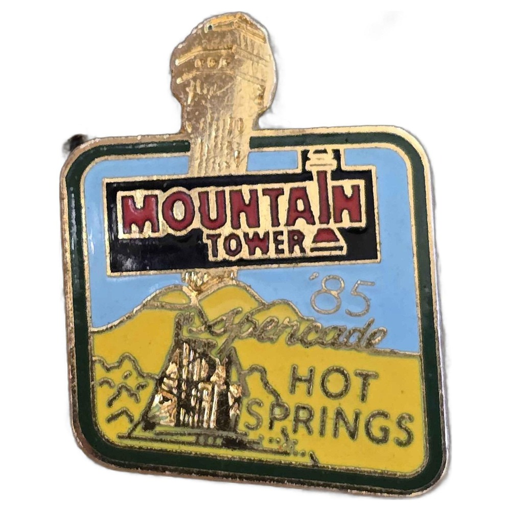 Mountain Tower Hot Springs Arkansas Souvenir Lapel Vest Hat Pin J8